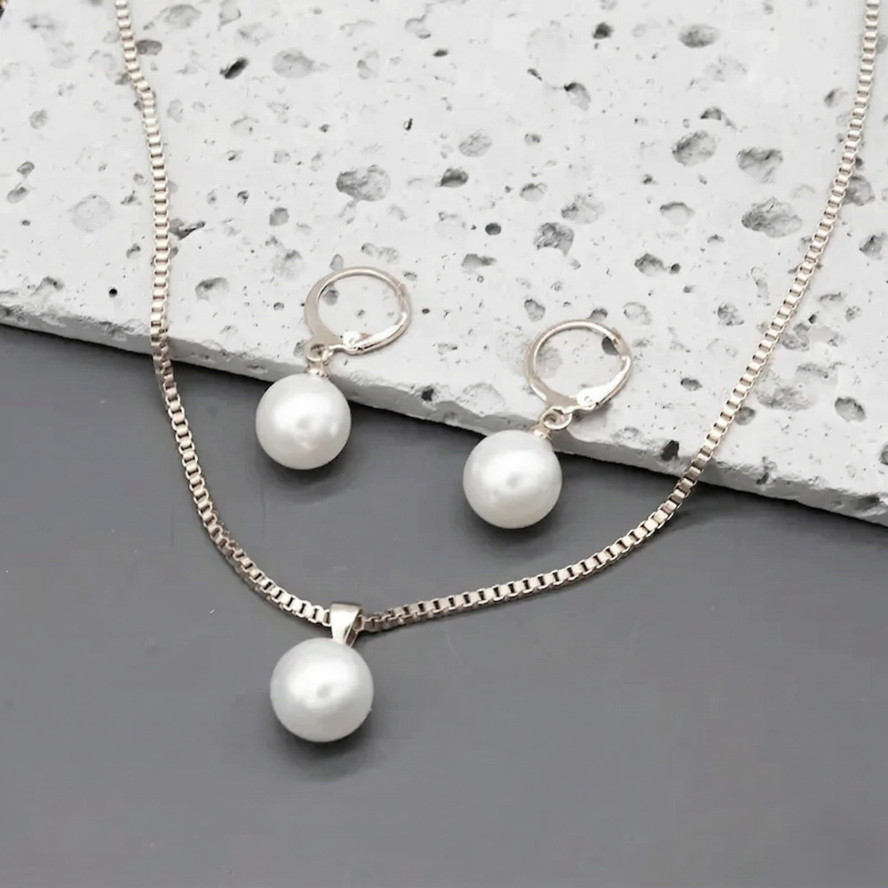 Golden Grace Pearl Jewelry Set | Gold