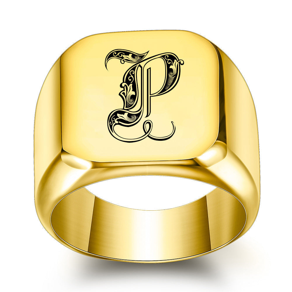 Classic Noble Initial Ring | Gold