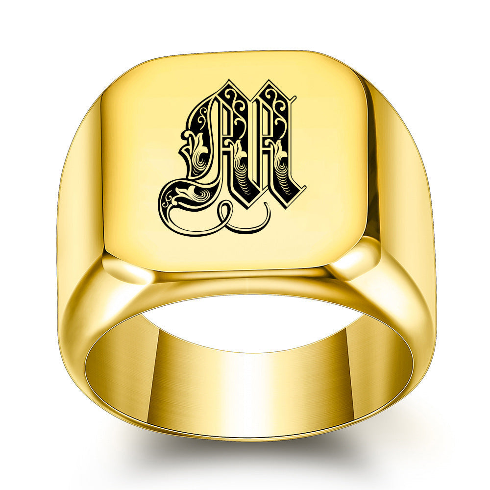 Classic Noble Initial Ring | Gold