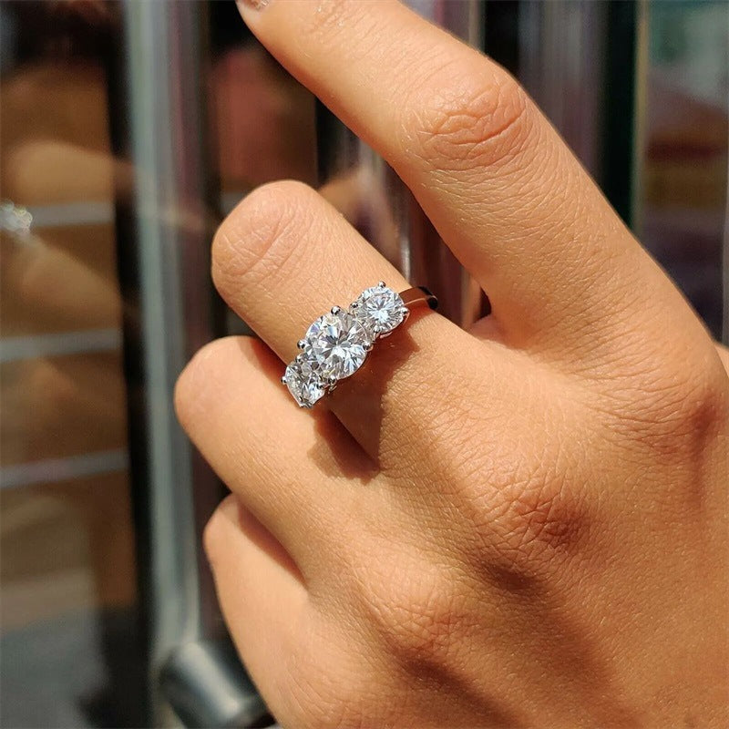 Three-Stone Moissanite Ring