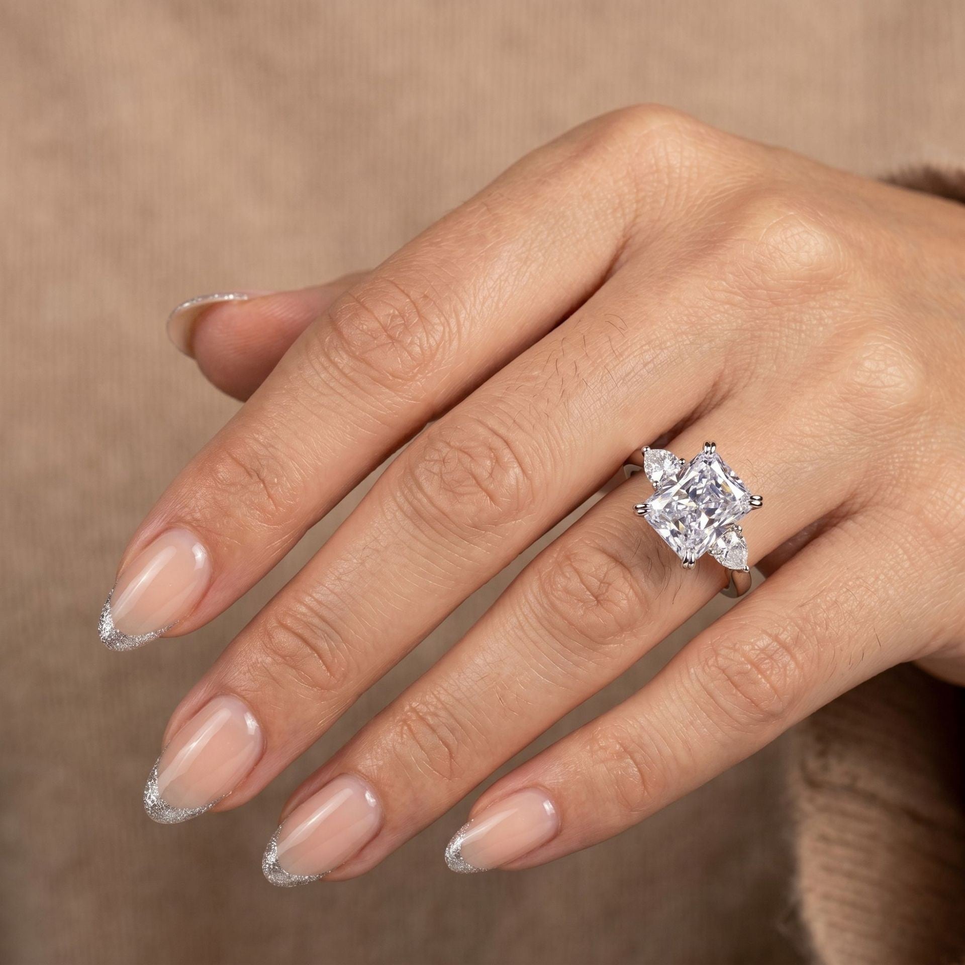 Eternal Ice Cushion Three-Stone Ring