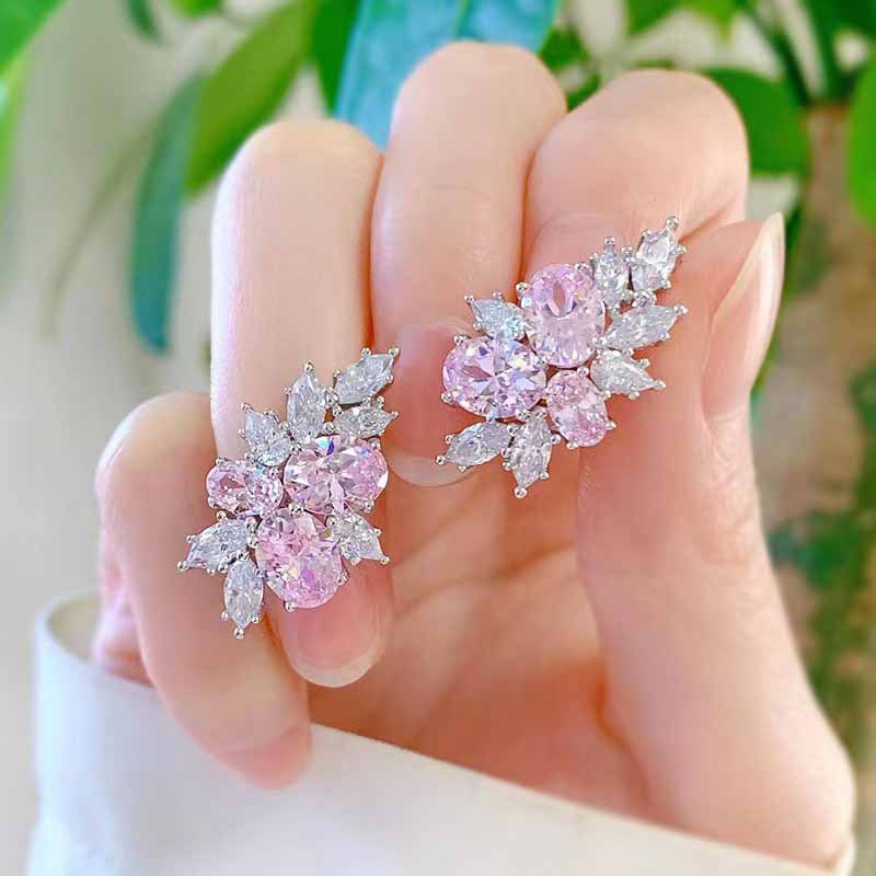 Lyra Blushbloom Earrings | White Gold