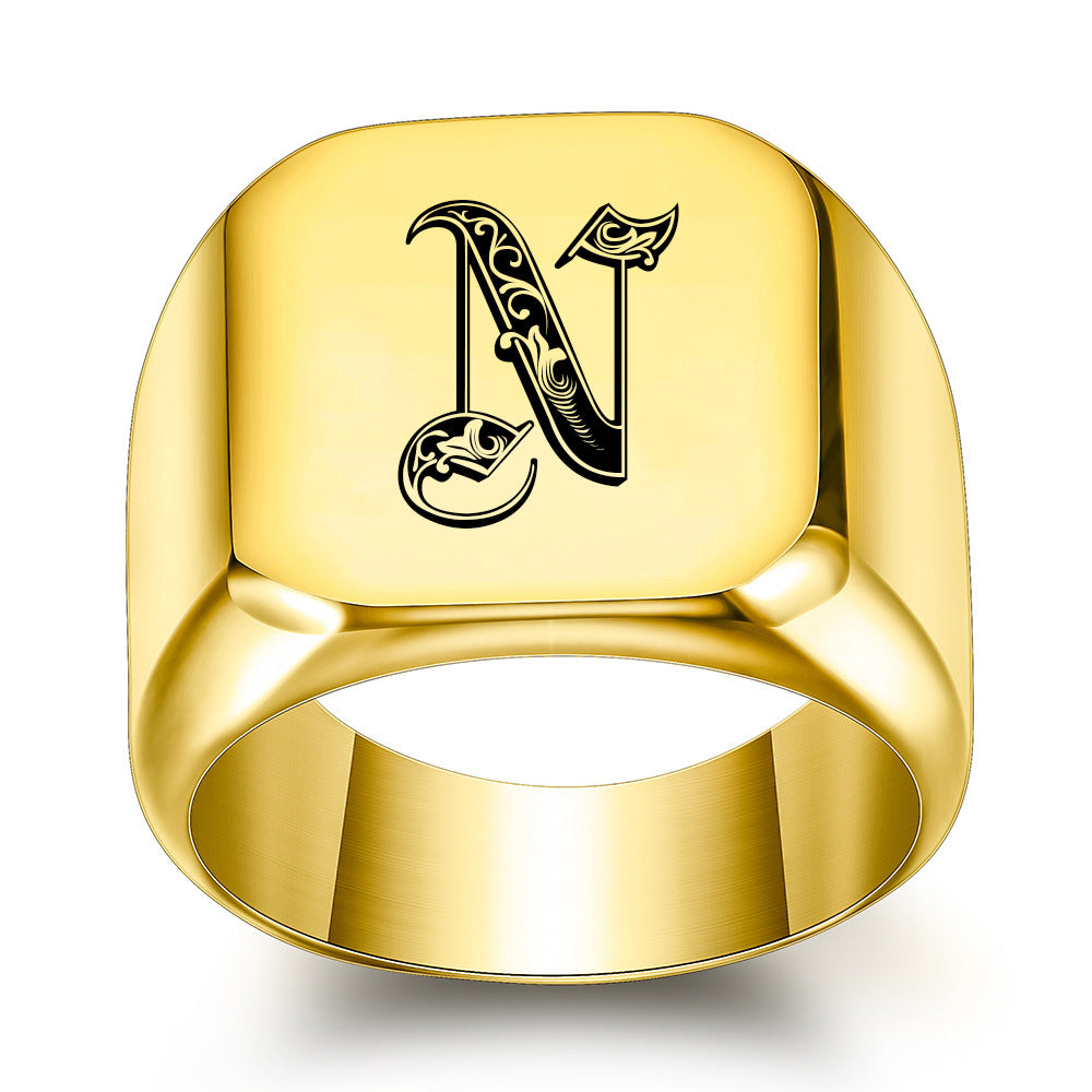 Classic Noble Initial Ring | Gold