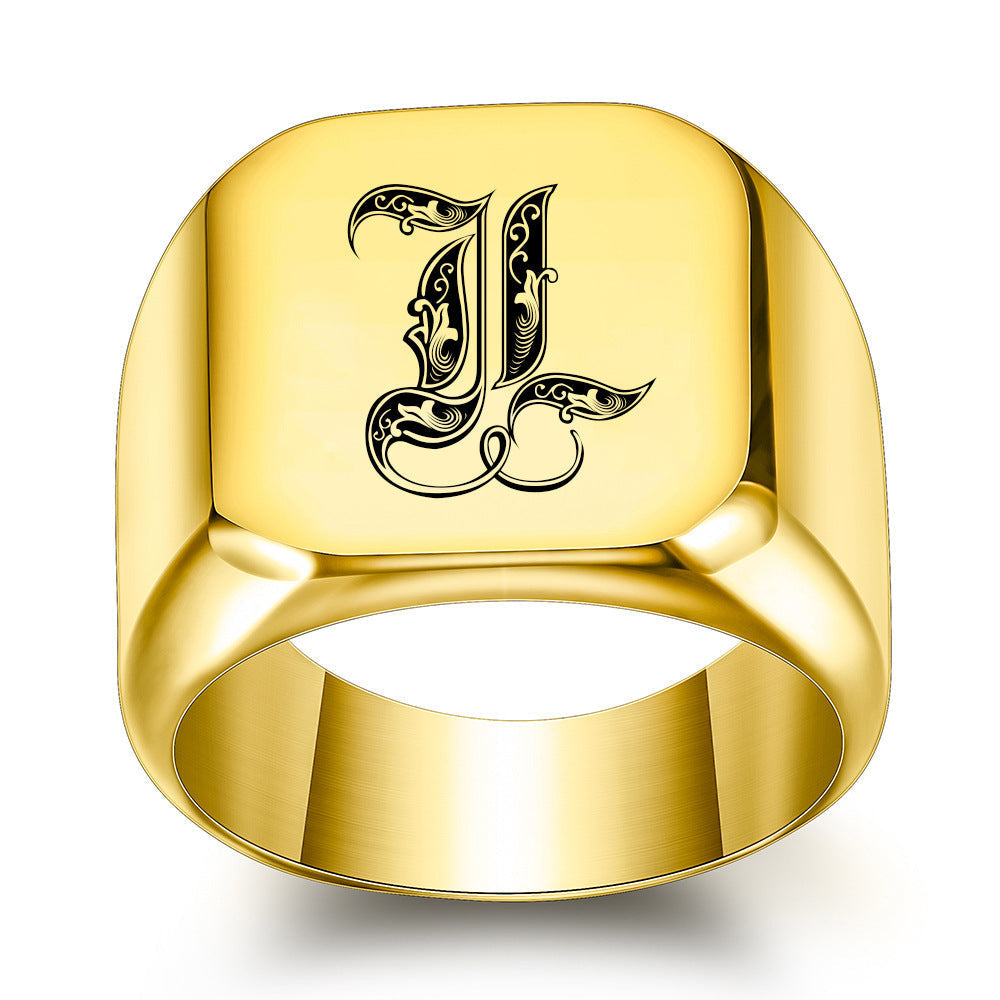 Classic Noble Initial Ring | Gold