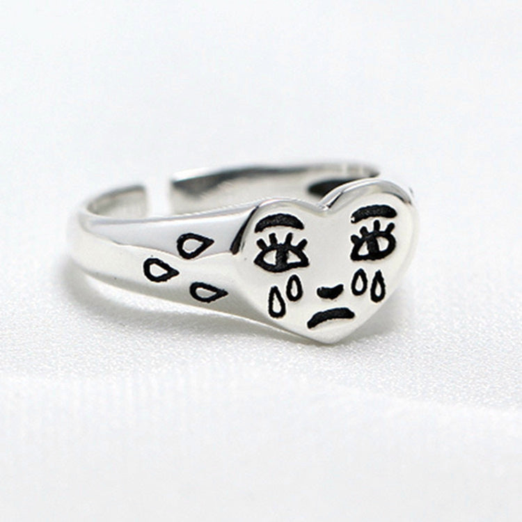 Heart Cry Face Ring