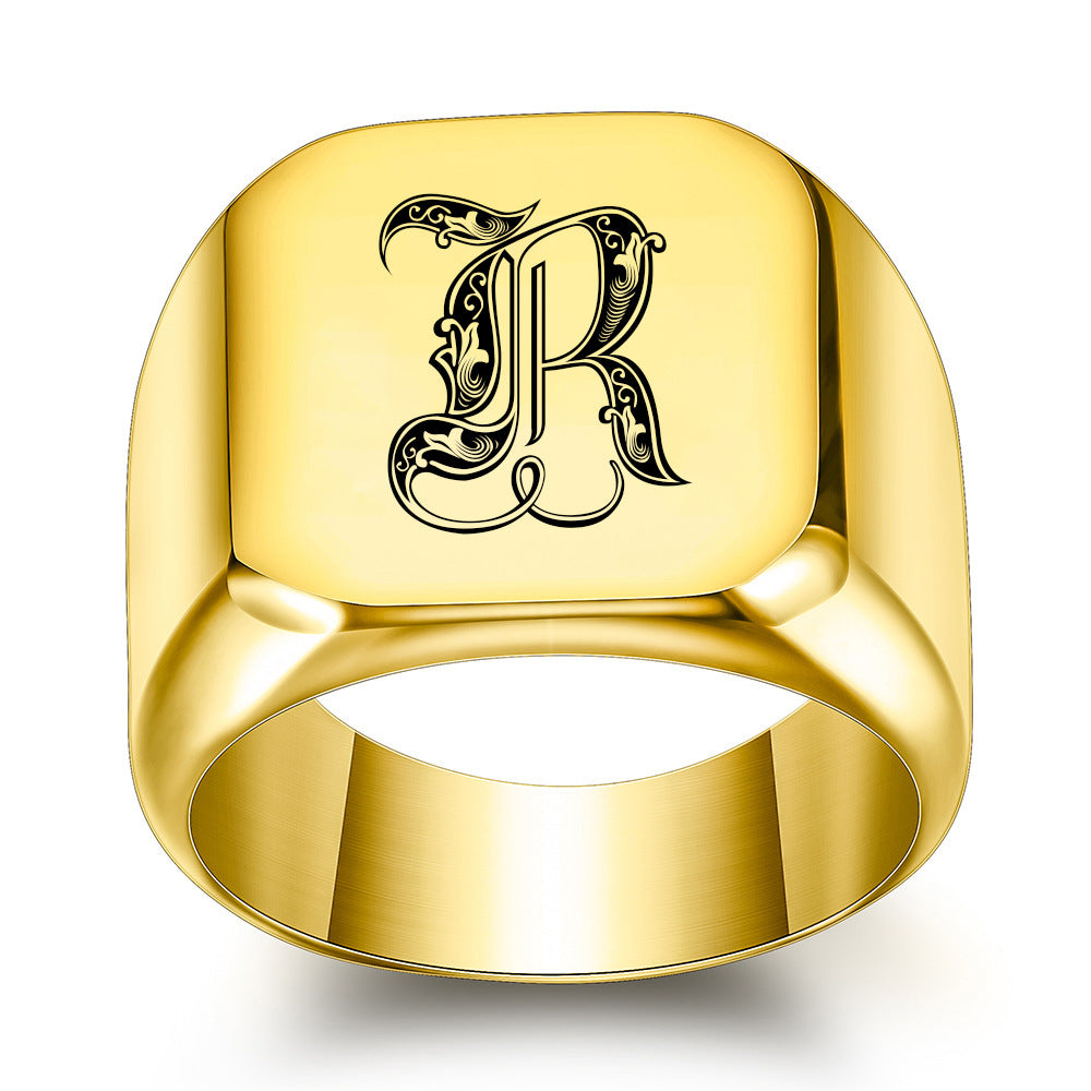 Classic Noble Initial Ring | Gold