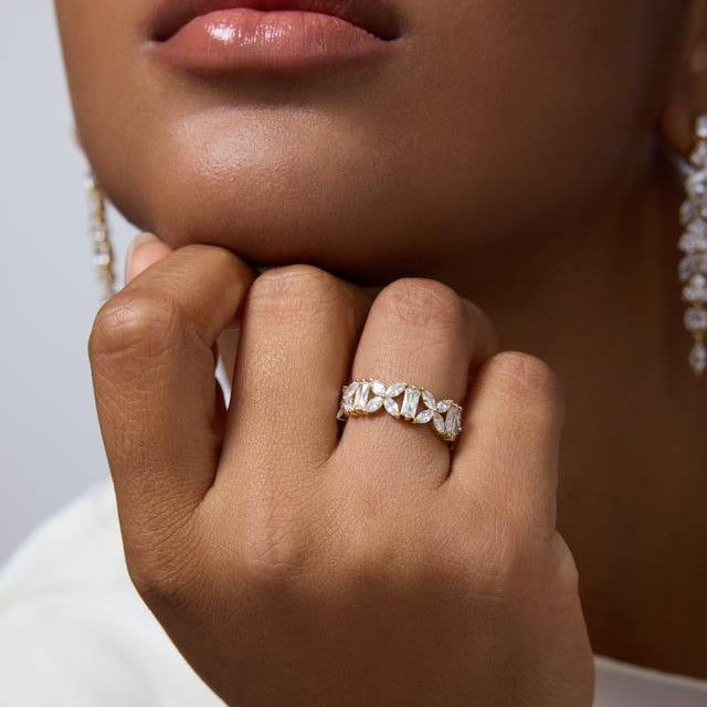 Moissanite Floral Vine Eternity Ring