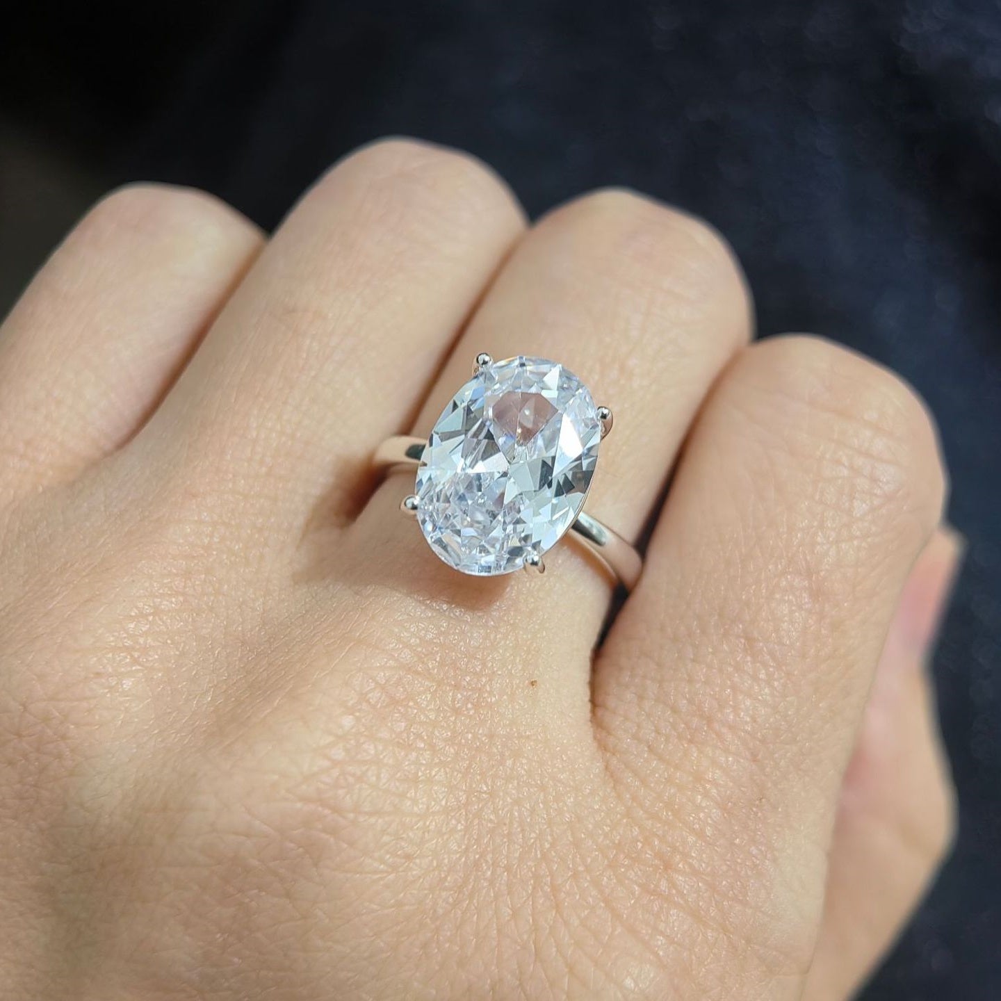 Oval Solitaire Moissanite Ring
