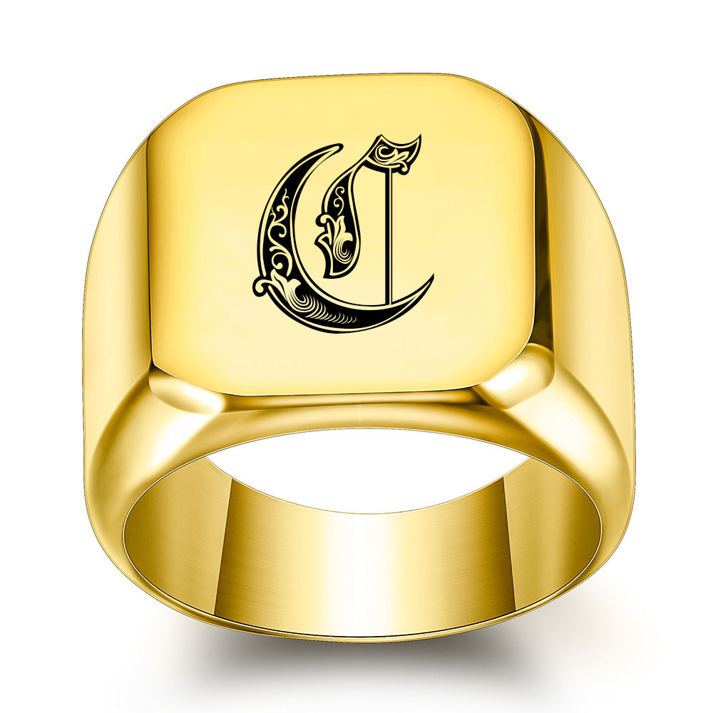 Classic Noble Initial Ring | Gold