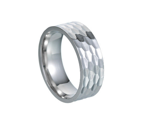 Varek Hammered Band Ring | White Gold