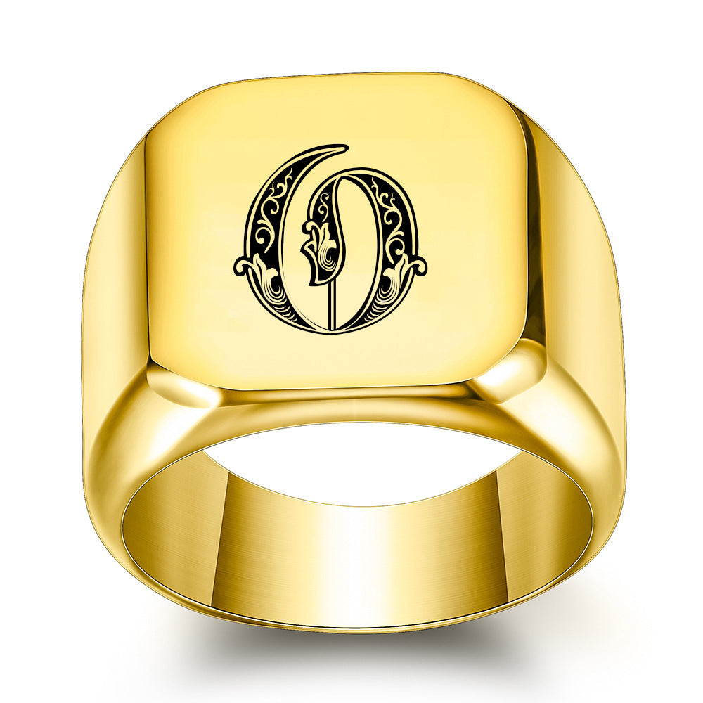 Classic Noble Initial Ring | Gold