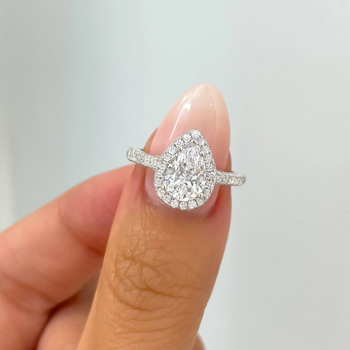 Grace Pear Halo Ring