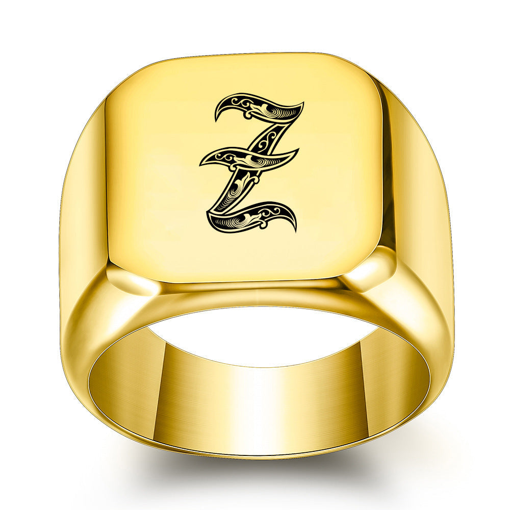 Classic Noble Initial Ring | Gold
