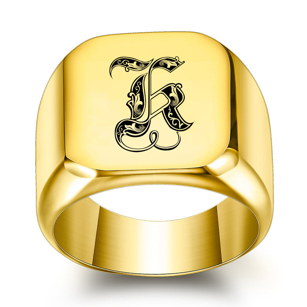 Classic Noble Initial Ring | Gold