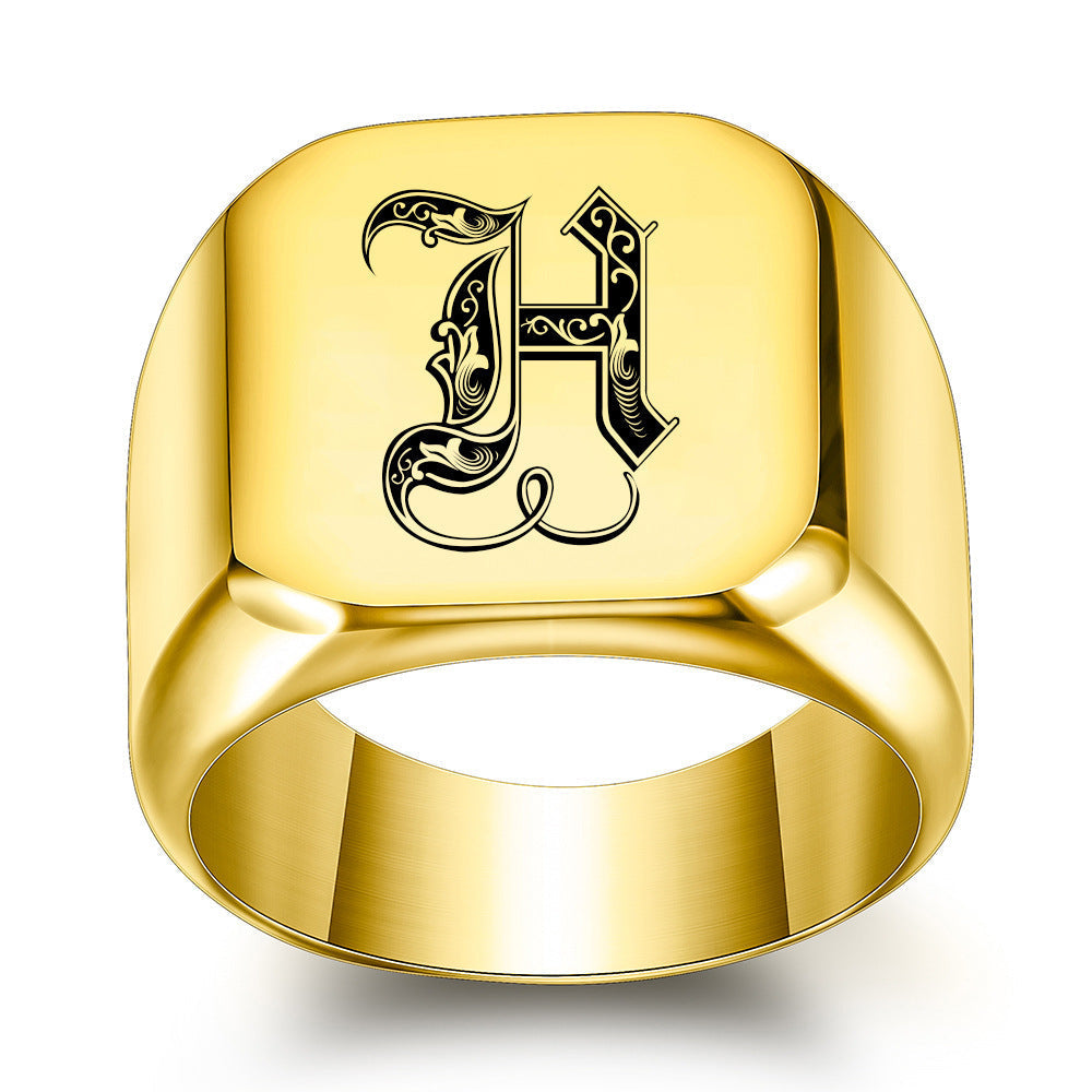 Classic Noble Initial Ring | Gold