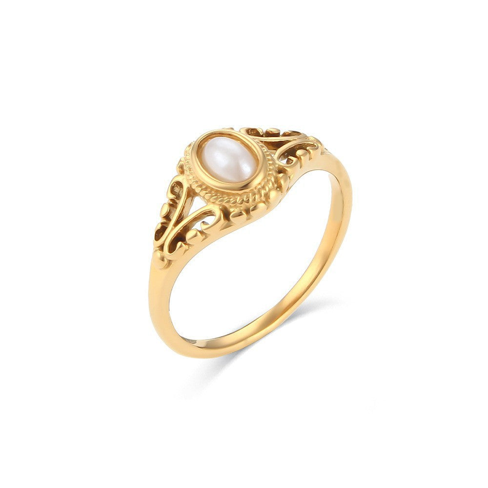 Zavienne Timeless Pearl Ring | Gold