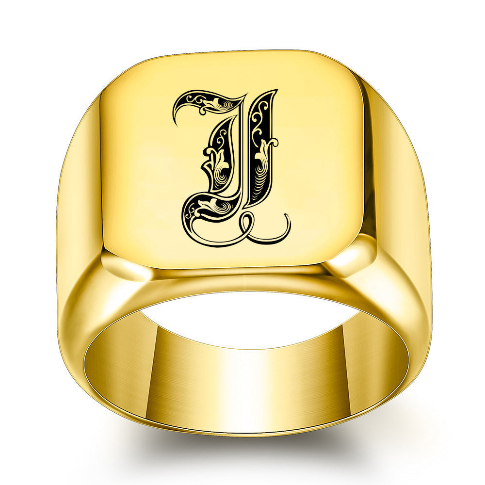Classic Noble Initial Ring | Gold