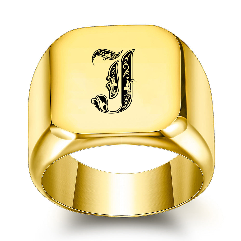 Classic Noble Initial Ring | Gold