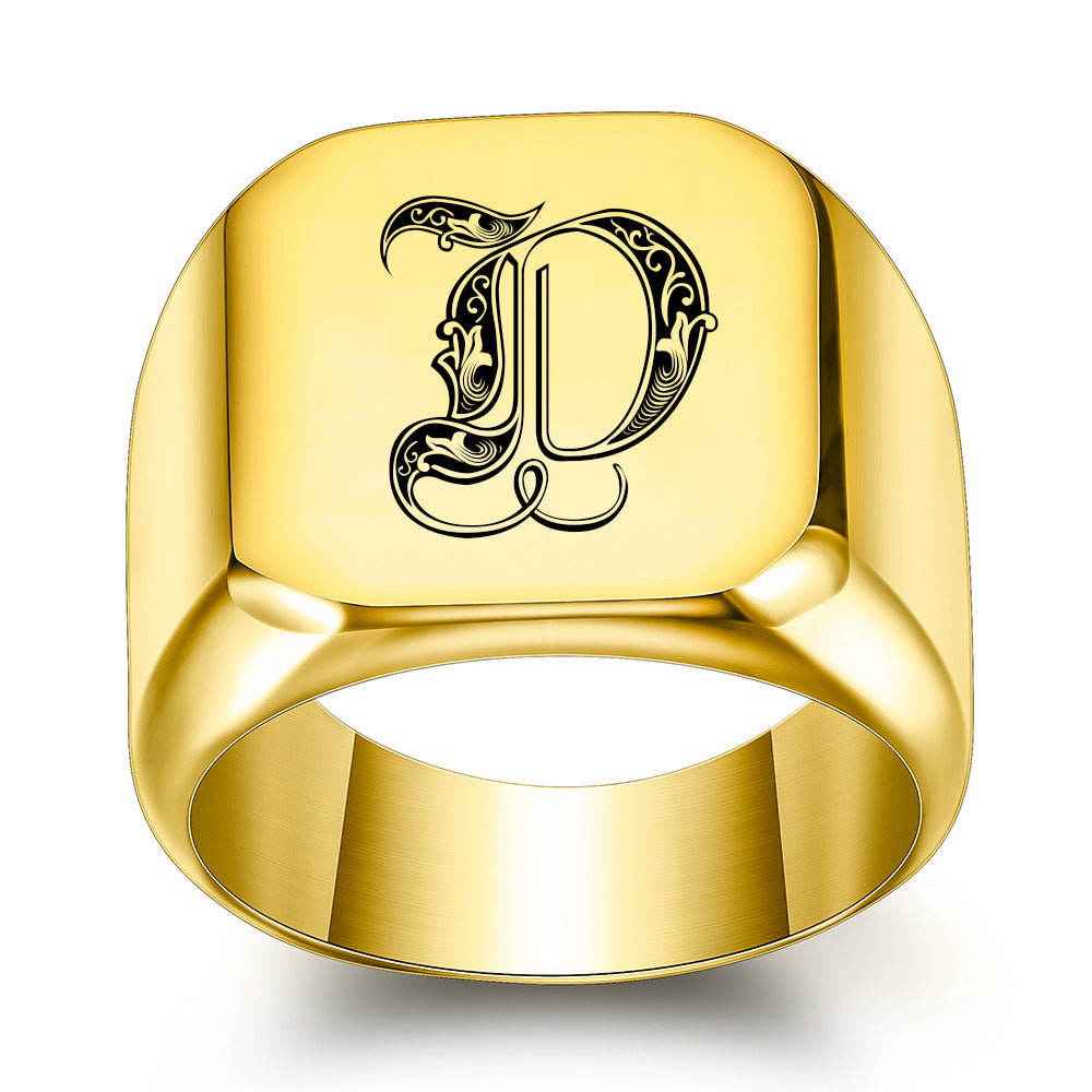 Classic Noble Initial Ring | Gold