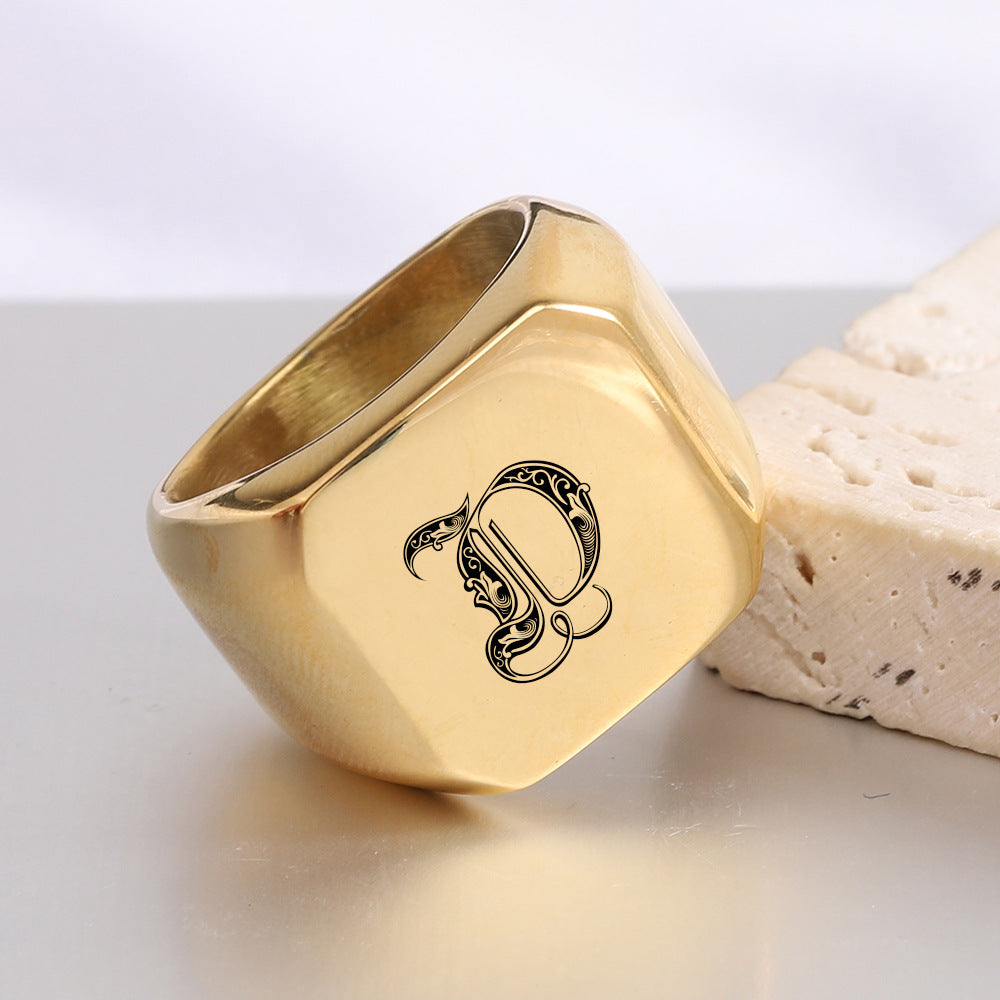 Classic Noble Initial Ring | Gold