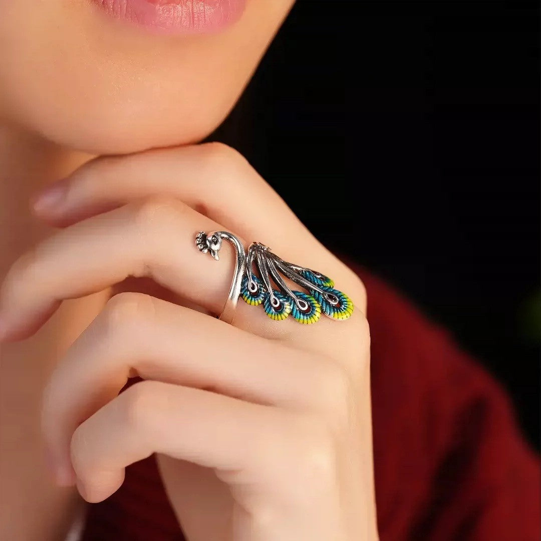Eternal Peacock Enamel Ring