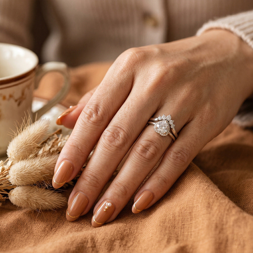 Heart Halo Ring Set