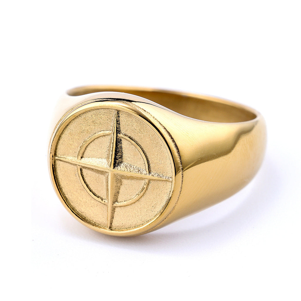 Classic Compass Signet Ring | Gold