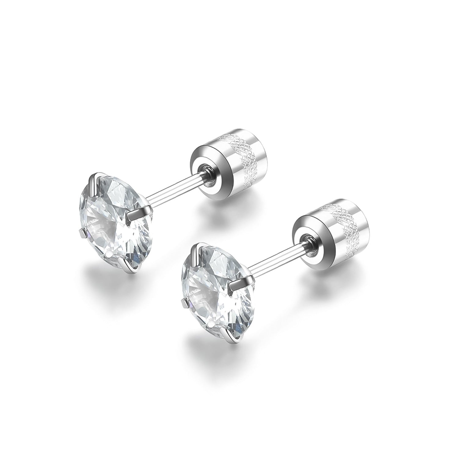 Classic Solitaire Earrings | White Gold