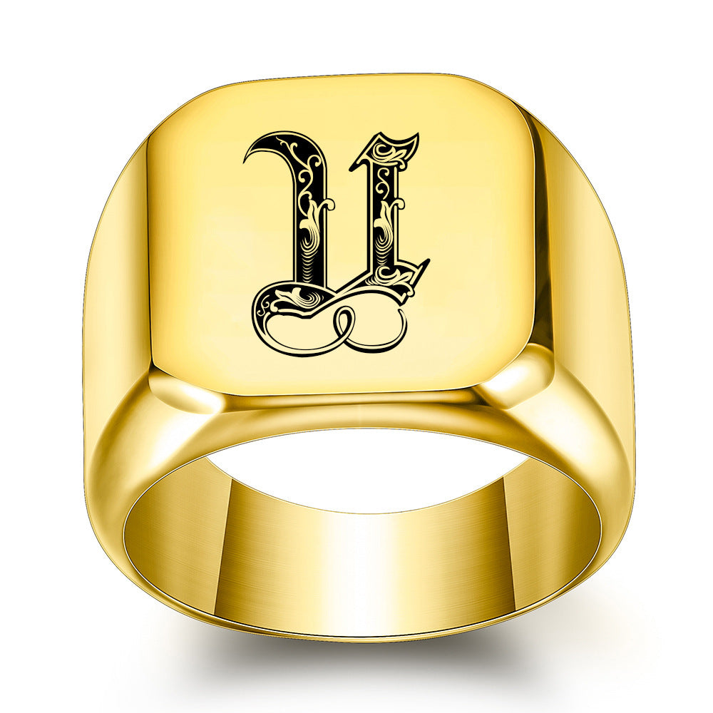 Classic Noble Initial Ring | Gold