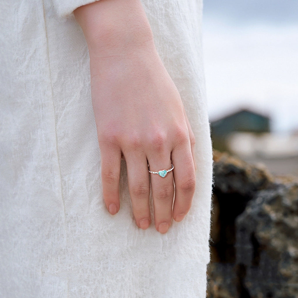 Heart-Cut Aquamarine Ring