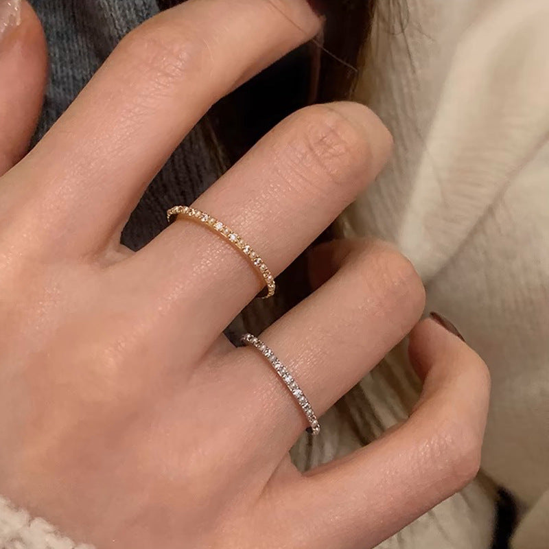 Minimal Pavé Moissanite Ring