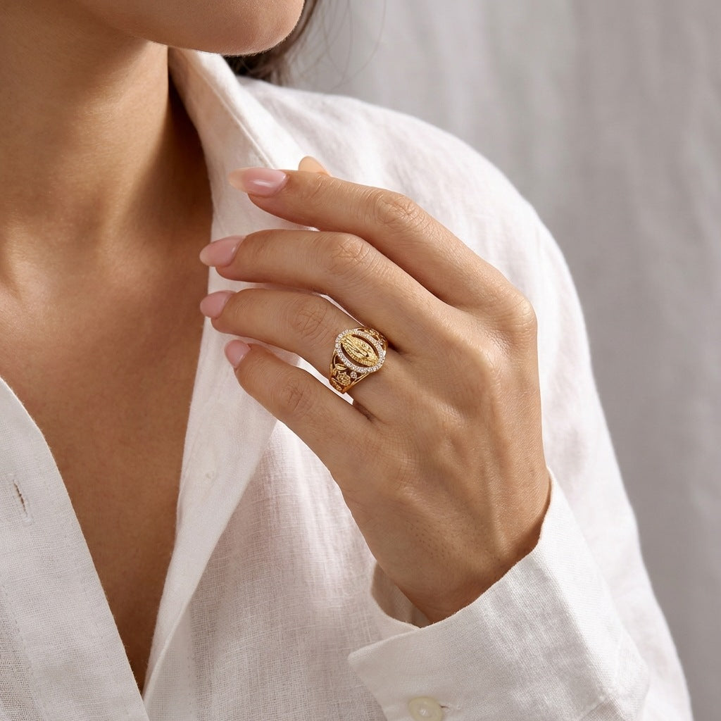 Sacred Madonna Relief Ring