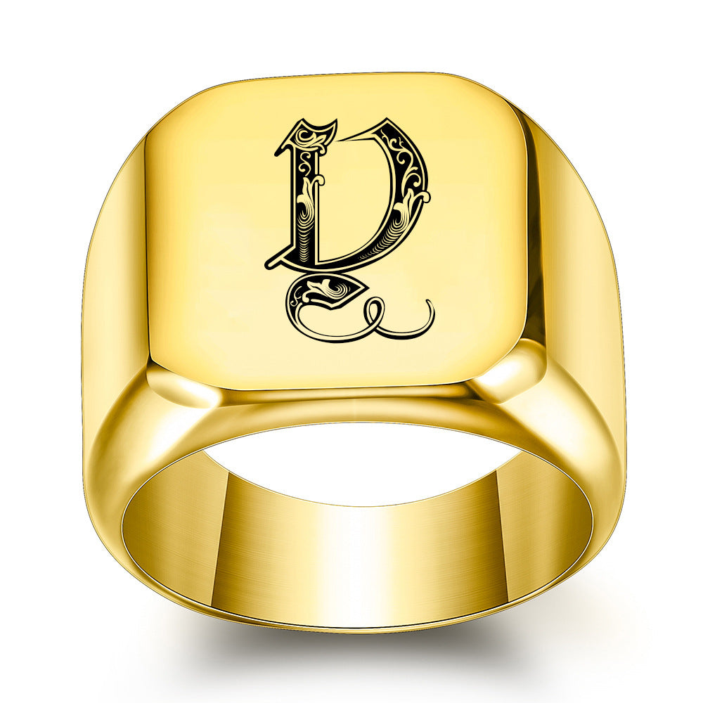 Classic Noble Initial Ring | Gold