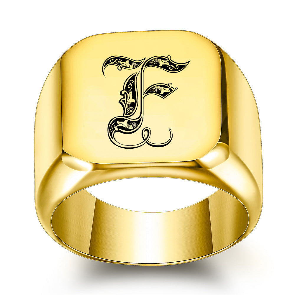 Classic Noble Initial Ring | Gold