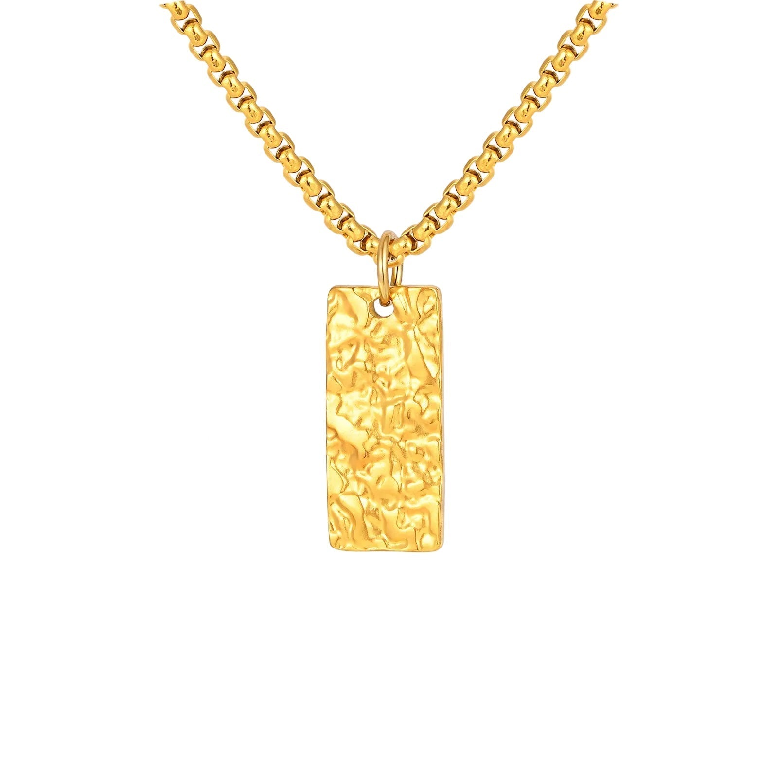 Ziven Hammered Bar Necklace | Gold