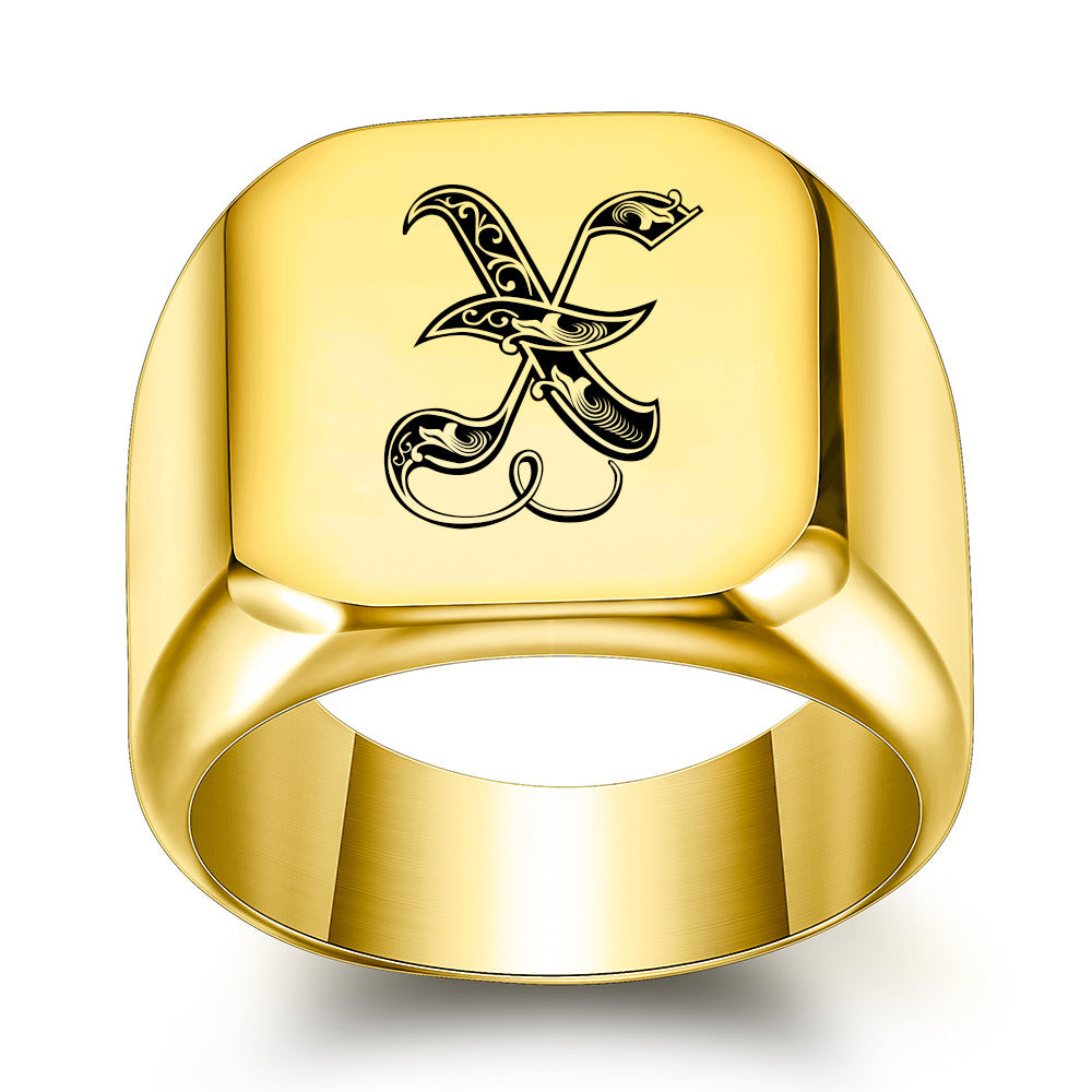 Classic Noble Initial Ring | Gold