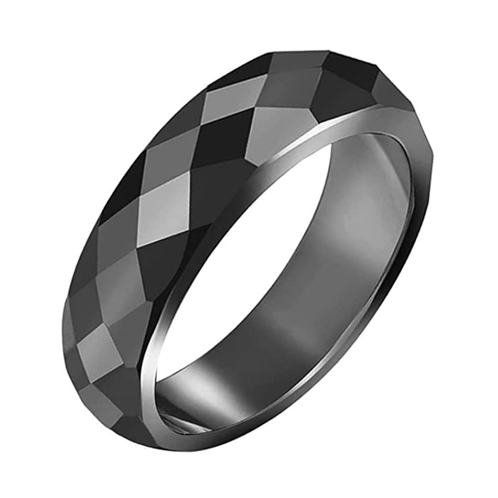 Minimal Facet Ring | Black Finish