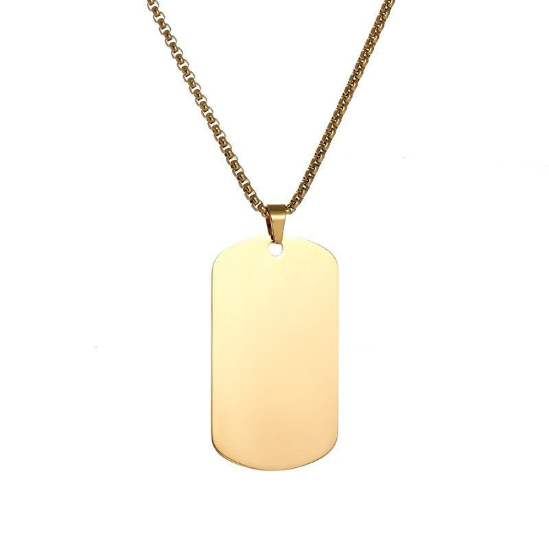 Essential Tag Necklace | White Gold