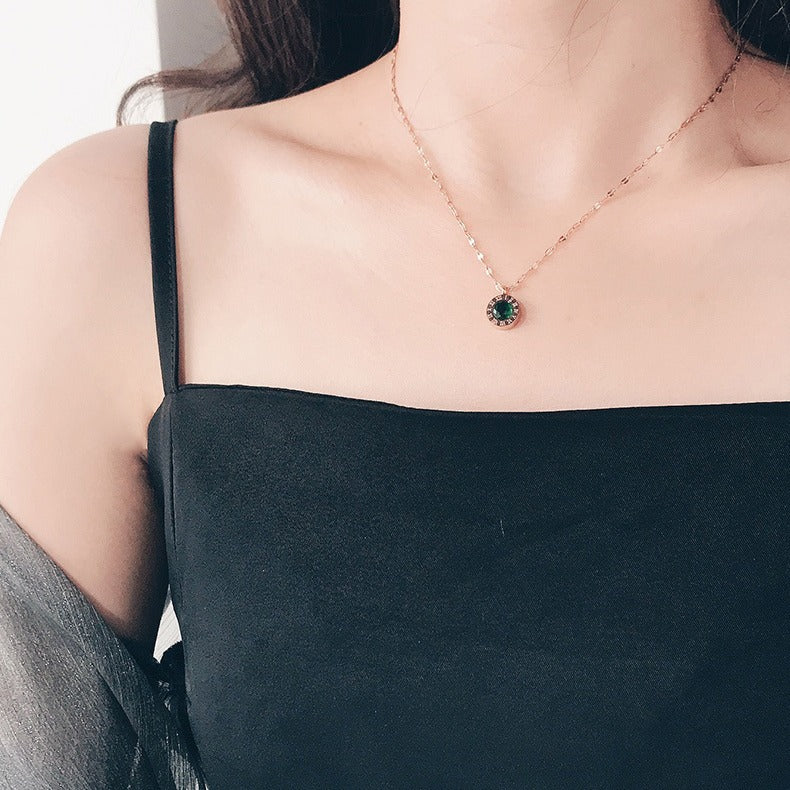 Emerald Dial Necklace | Gold