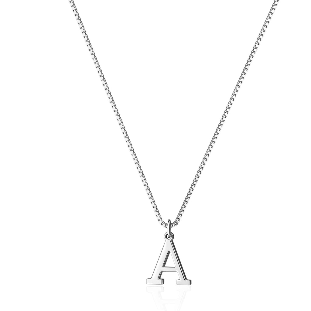 Love letter initial necklace | White Gold