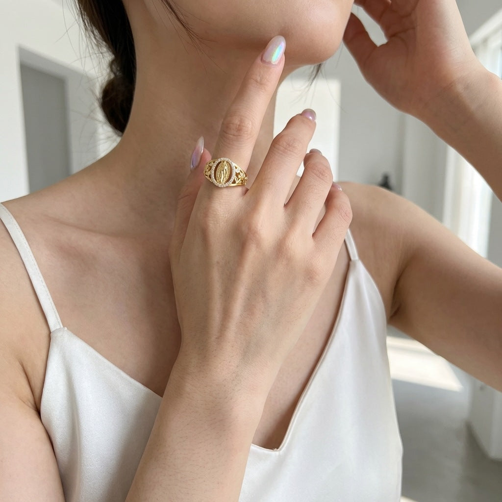 Sacred Madonna Relief Ring