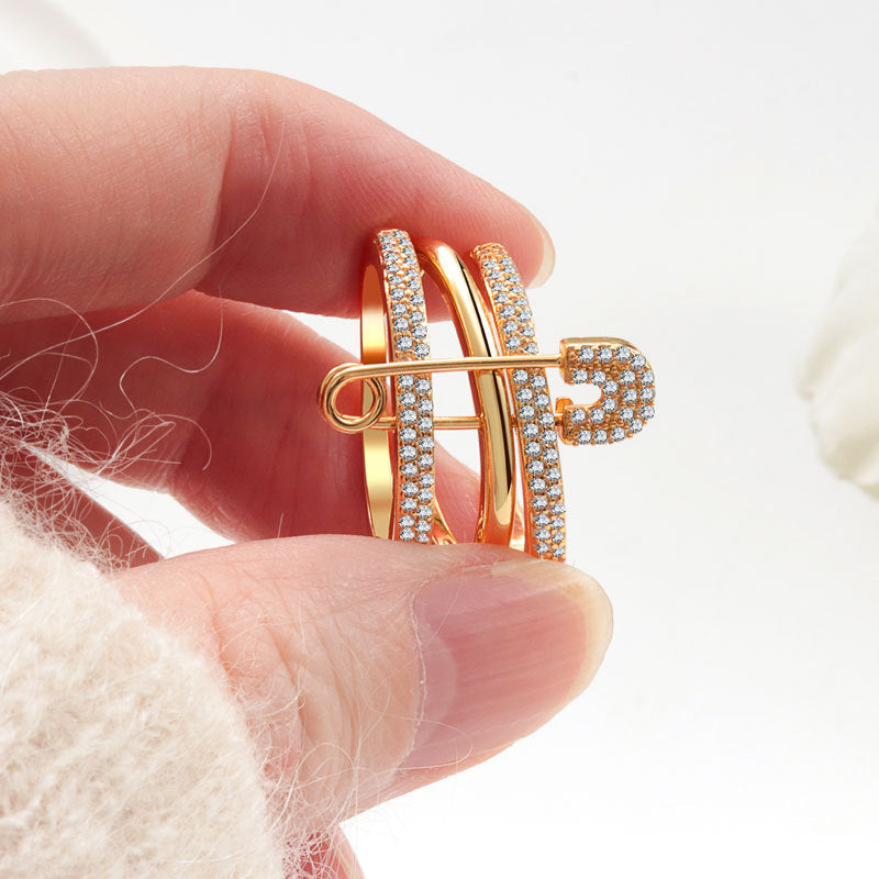 Elegant Safety Pin Ring Set