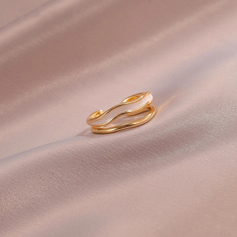 Sahira Layered Wave Ring | Gold