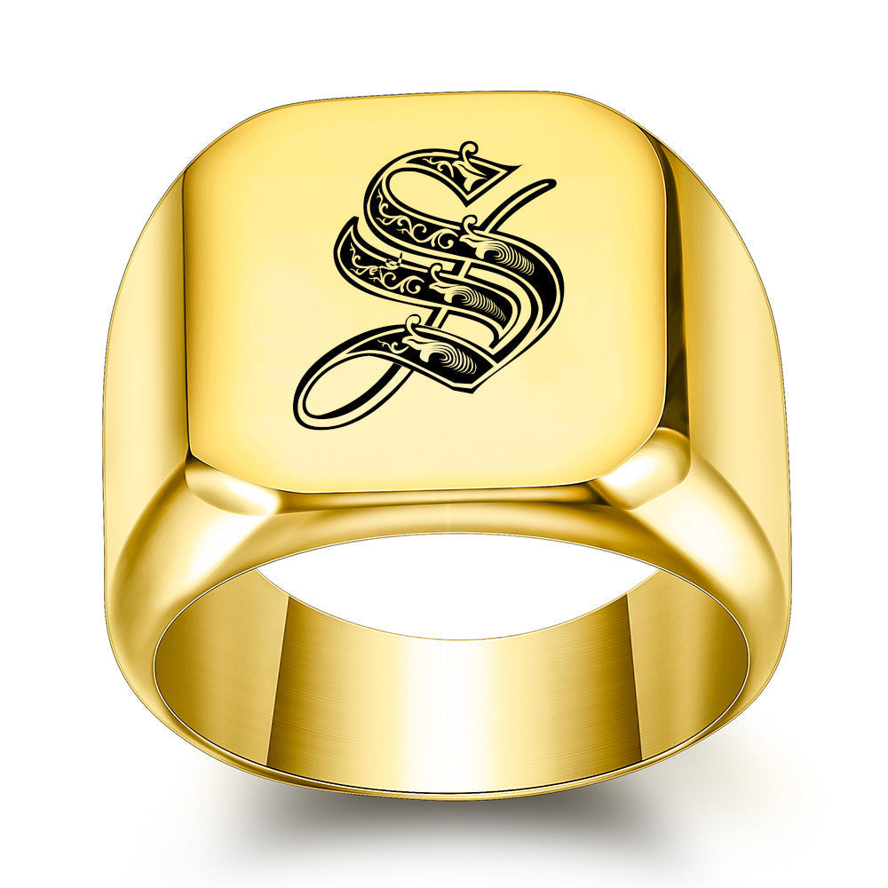 Classic Noble Initial Ring | Gold