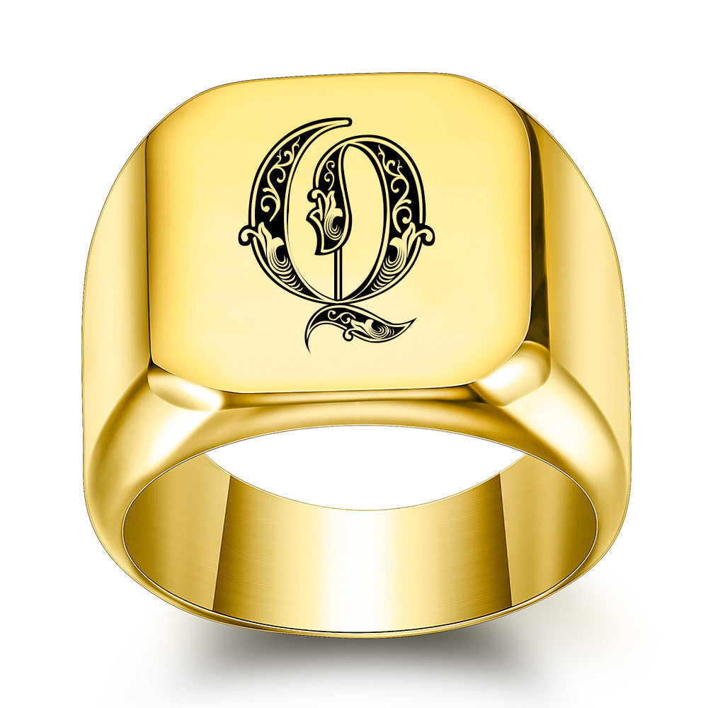 Classic Noble Initial Ring | Gold