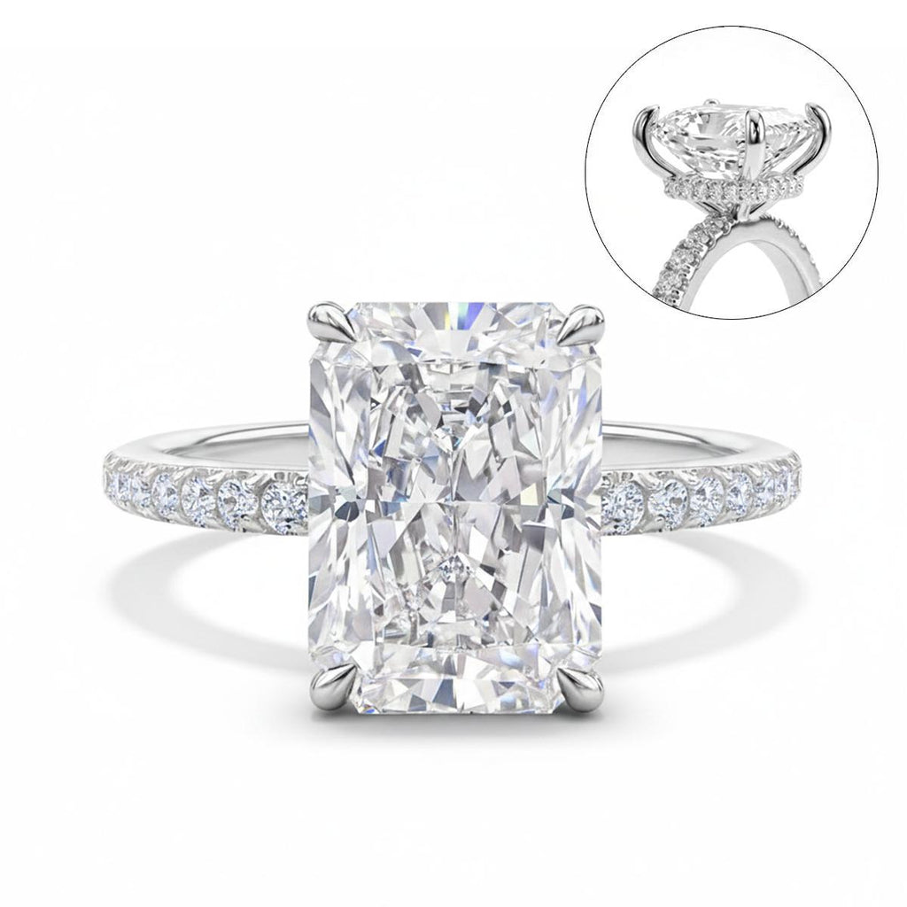 Radiant Cut Moissanite Ring Set