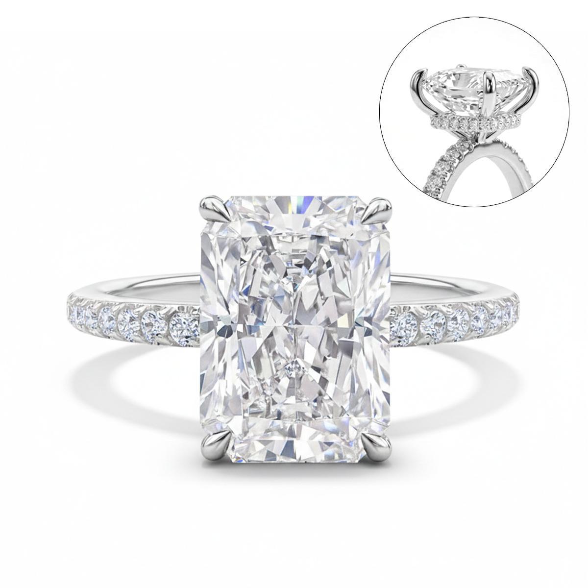 Radiant Cut Moissanite Ring Set