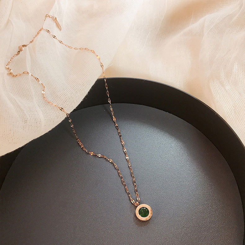 Emerald Dial Necklace | Gold
