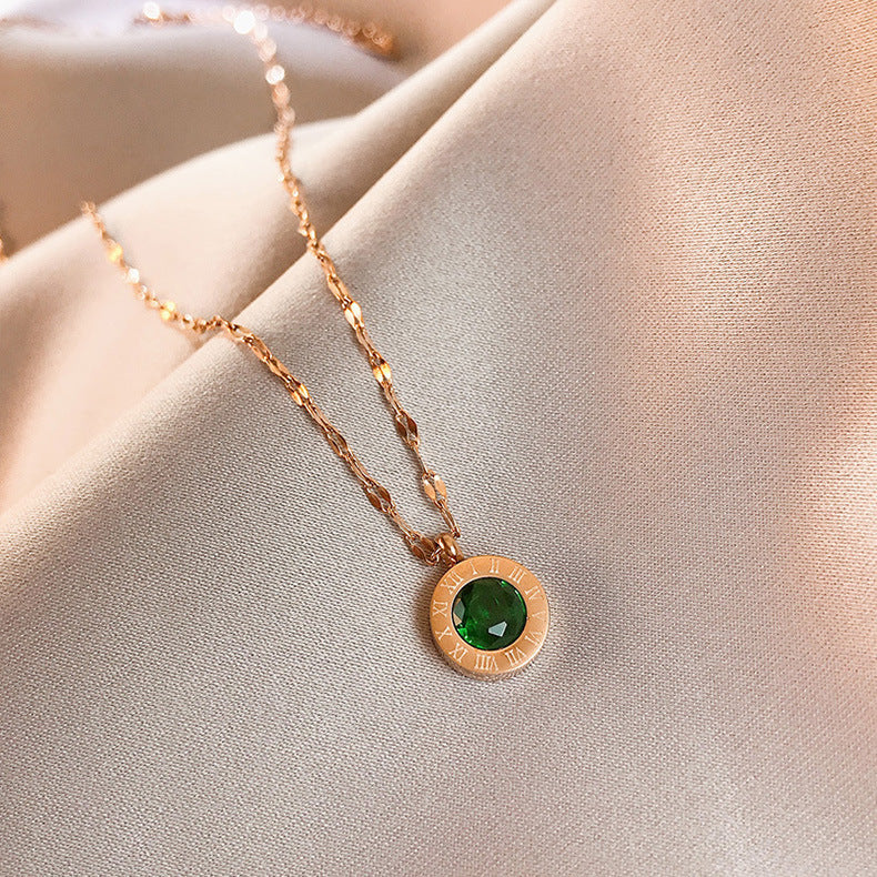 Emerald Dial Necklace | Gold