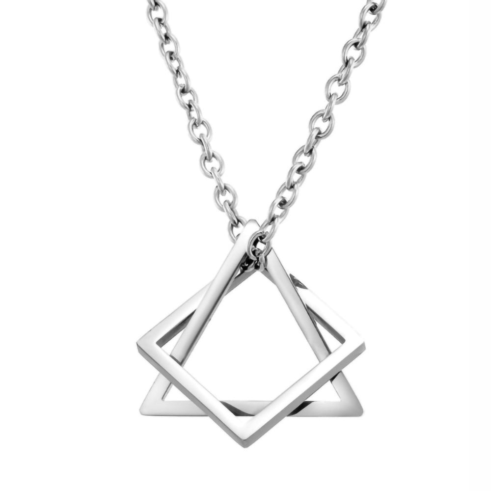 Zevran Axis Pendant Necklace | White Gold